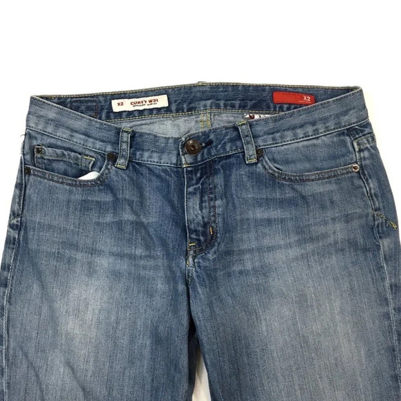 WJ23 Women’s Express X2 Reg Fit Curvy Flare Jeans 31 - Picture 3 of 7